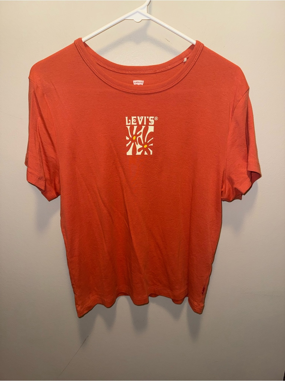 Levi's Coral-Orange Short Sleeve Logo Baby Tee